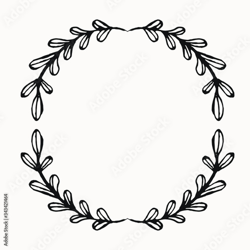 laurel leaf border for graphic design. logo frame isolated element for your creative projects. use for logo design, coat of arms, certified stamps , invitations, posters.