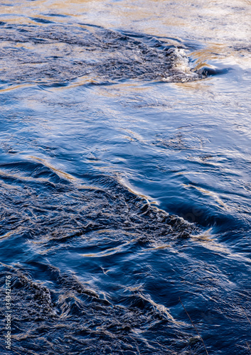 Flowing water in a river