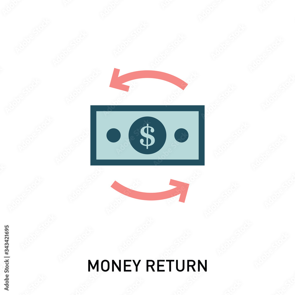 Refund money icon. Vector illustration in modern flat style.