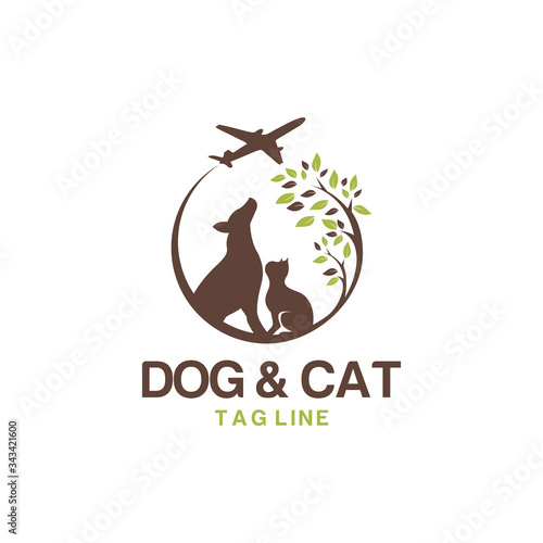 Dog cat logo template veterinary