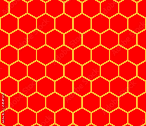 Red Seamless Japanese pattern representing the turtle shell © YUKI MURATA