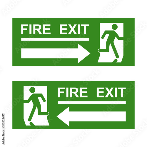 Fire Exit left right vector design