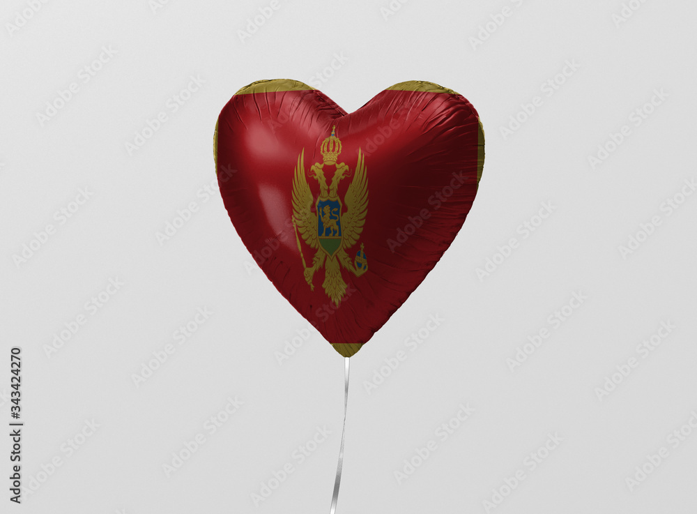 Montenegro flag in heart balloon Montenegro flag in heart balloon