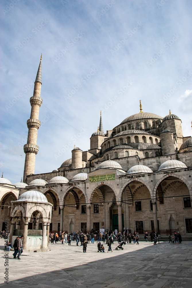 Exterior of Blue Mosque, Istanbul, Turkey