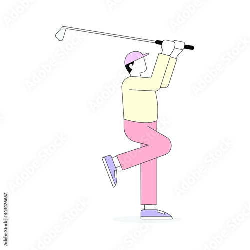 golf player illustration pastel clothes athlete tiger woods 