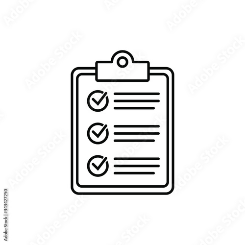 Clipboard with checklist icon, symbol for web site and app design. Vector illstration.