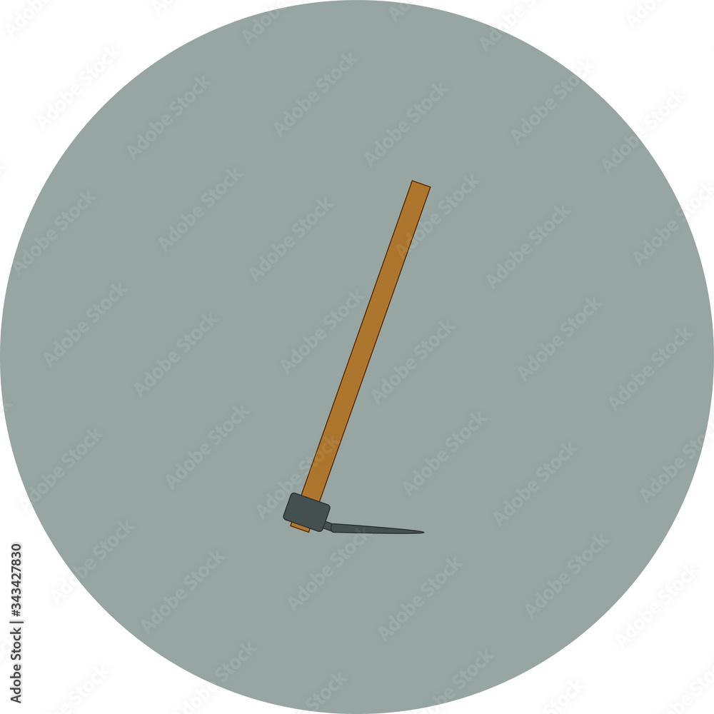hoe to dig gardening soil. illustration for web and mobile design. hoe to dig gardening soil. illustration for web and mobile design.