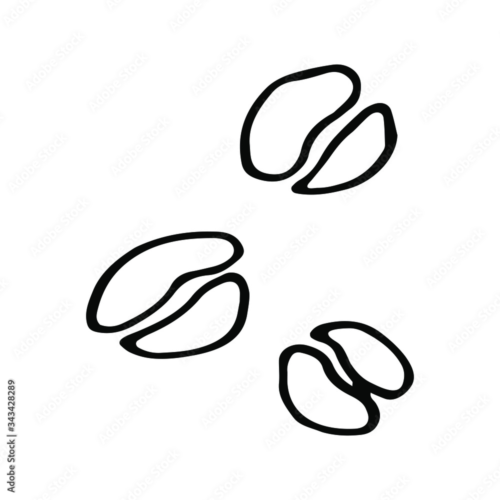 Cute coffee beans on white background. Doodle vector illustration. Graphic elements.
Cute coffee beans on white background. Doodle vector illustration. Graphic elements.