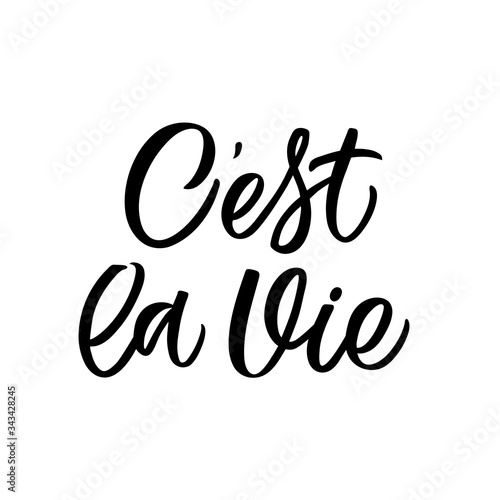 Hand dlettered funny quote. The inscription: C'est la vie.Perfect design for greeting cards, posters, T-shirts, banners, print invitations.