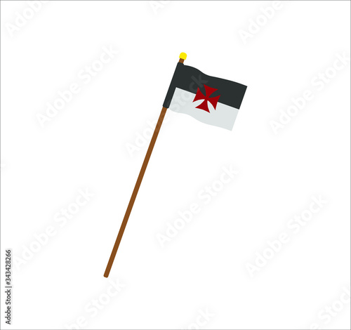 Knights Templar flag.Illustration for web and mobile design.