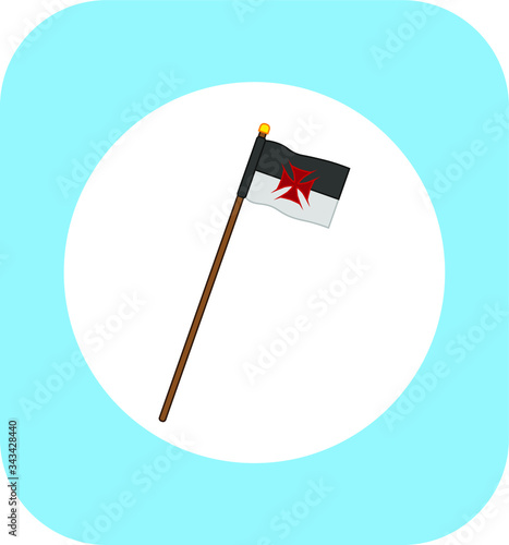 Knights Templar flag.Illustration for web and mobile design.
