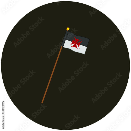 Knights Templar flag.Illustration for web and mobile design.