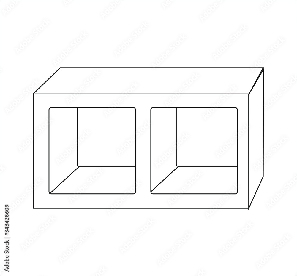 concrete building block. illustration for web and mobile design. concrete building block. illustration for web and mobile design.