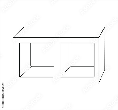 concrete building block. illustration for web and mobile design.