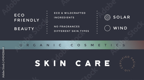 Minimal Label. Typographic modern vintage label, tag, sticker for natural brand, beauty packing. Retro design minimal label, tag of organic cosmetics, old school style, typography. Vector Illustration