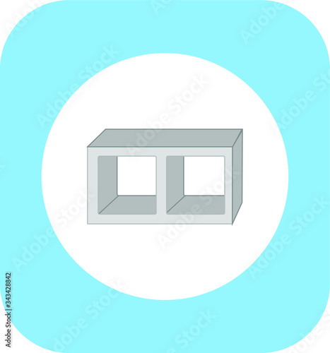 concrete building block. illustration for web and mobile design.