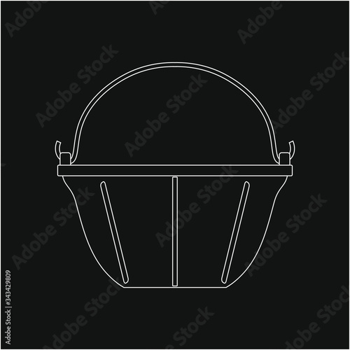 bricklayer bucket. illustration for web and mobile design.