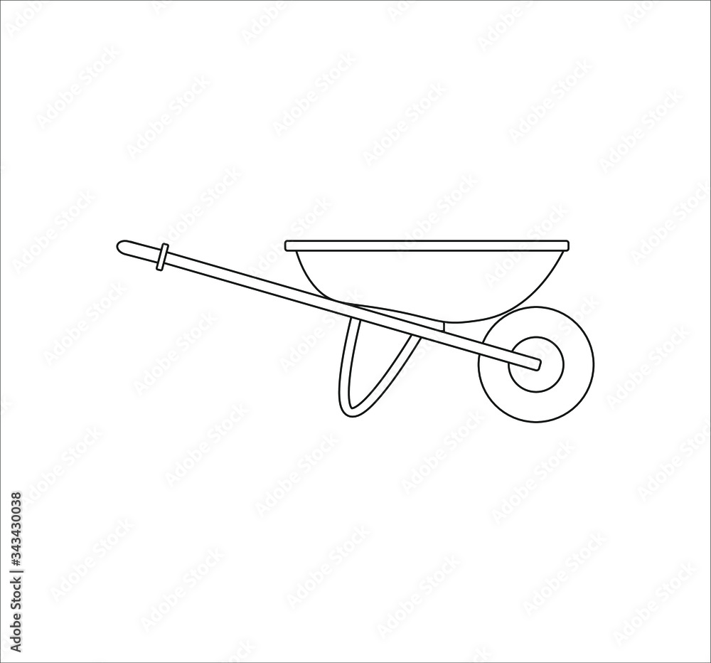 gardening cart. illustration for web and mobile design. gardening cart. illustration for web and mobile design.