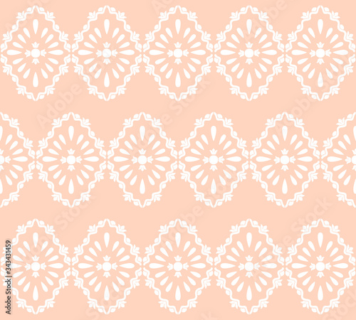 Flower damask ornate seamless pattern. Vector surface design for fabric, apparel textile, book, interior, wallpaper