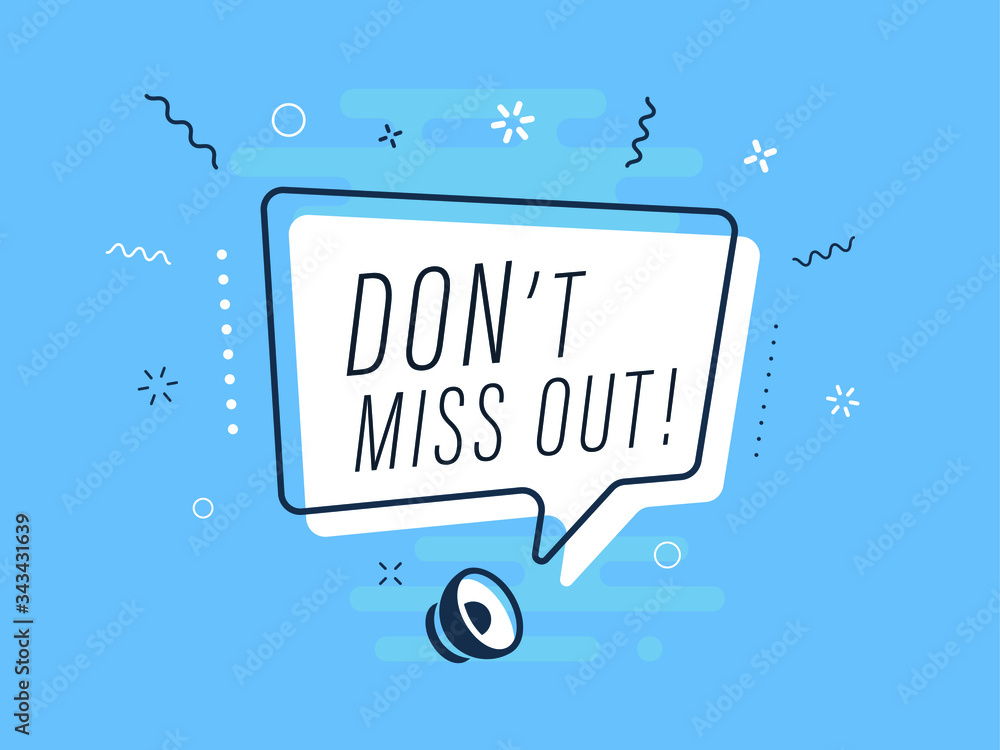Loudspeaker with text 'don't miss out' on Quick Tips badge. Business concept for new ideas creativity and innovative solution. File has clipping path. Loudspeaker with text 'don't miss out' on Quick Tips badge. Business concept for new ideas creativity and innovative solution. File has clipping path.