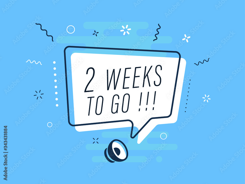 Fotografie Loudspeaker with text '2 weeks to go' on Quick Tips badge