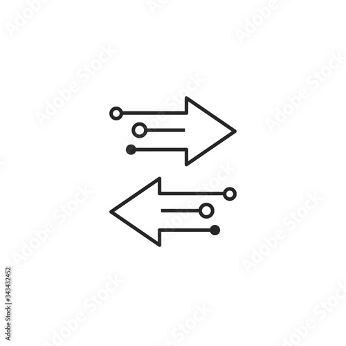 Transfer arrows outline icon. Vector photo