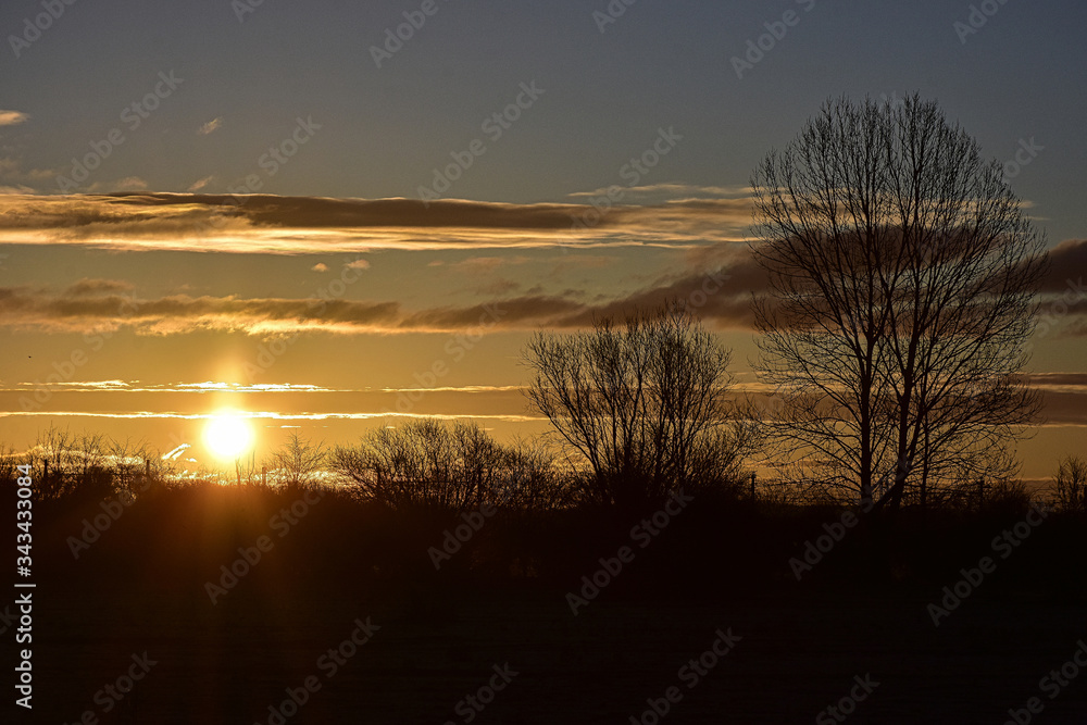 Obraz premium orange dawn cold on the hill