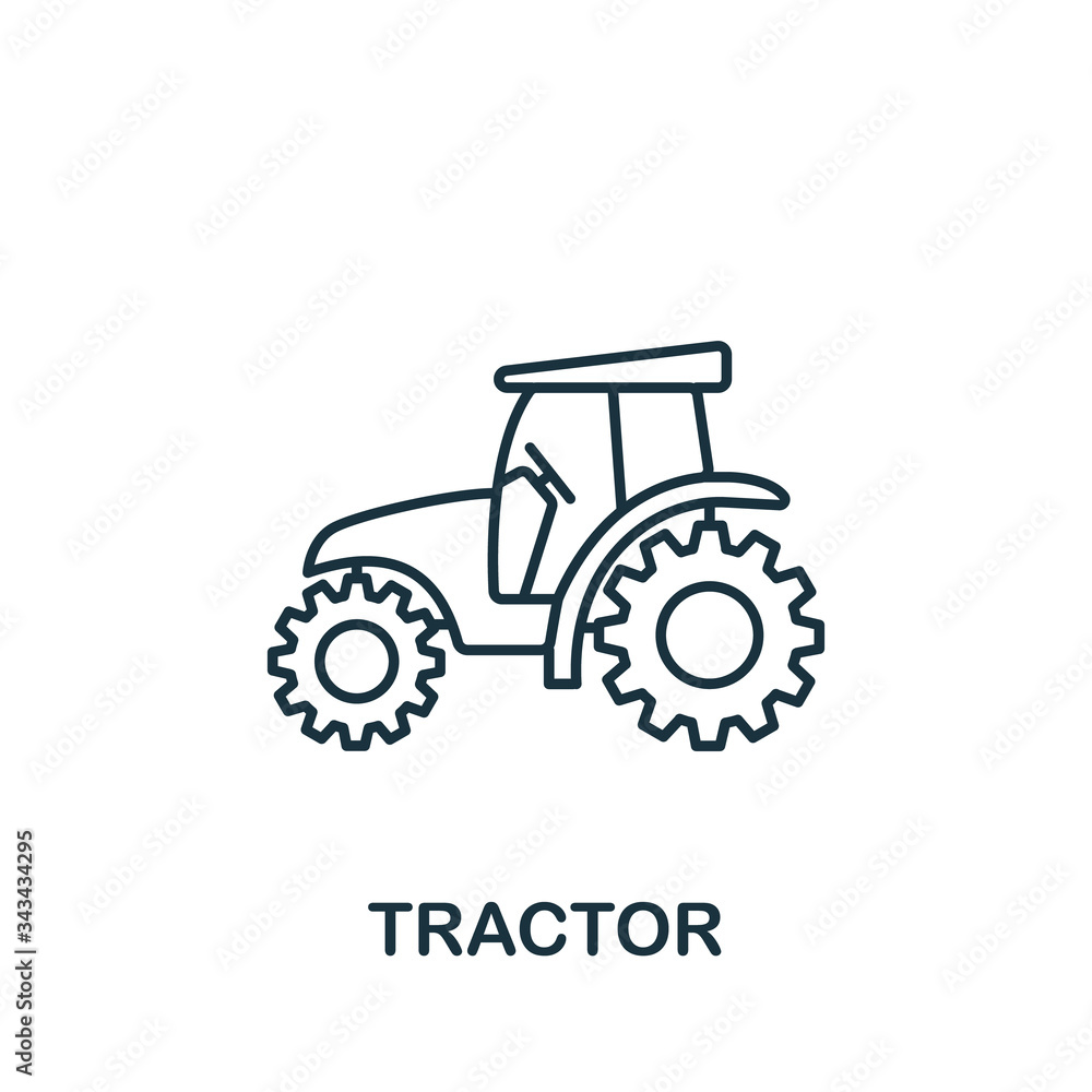 Tractor icon. Simple line element Tractor symbol for templates, web design and infographics Tractor icon. Simple line element Tractor symbol for templates, web design and infographics