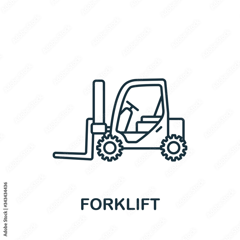 Forklift icon. Simple line element Forklift symbol for templates, web design and infographics Forklift icon. Simple line element Forklift symbol for templates, web design and infographics