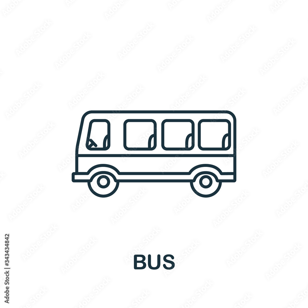 Bus icon. Simple line element Bus symbol for templates, web design and infographics