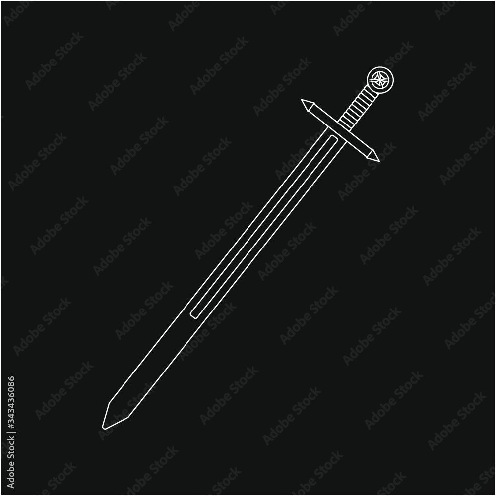 Knights Templar sword.Illustration for web and mobile design.