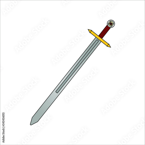 Knights Templar sword.Illustration for web and mobile design.