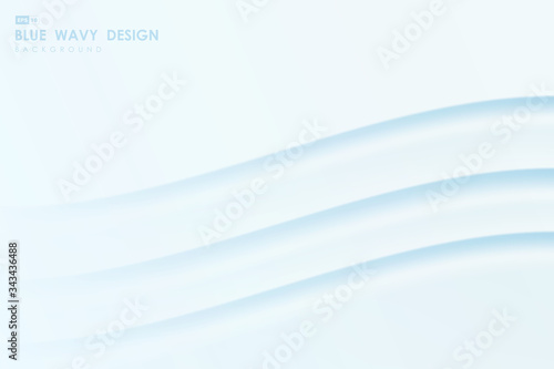 Abstract gradient blue wavy line pattern of minimal design artwork background. illustration vector eps10