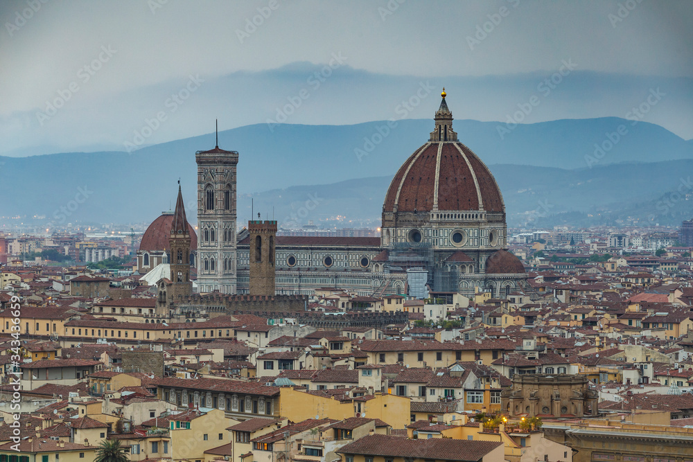 The Duomo or Santa Maria del Fiore in Florence, Tuscany, Italy.