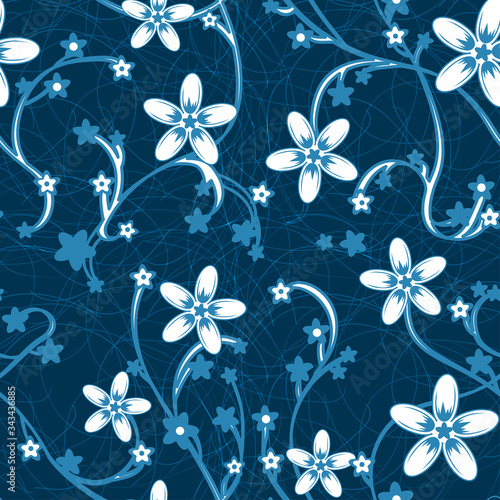 Floral pattern - retro style chinese parttern seamless. Vector.