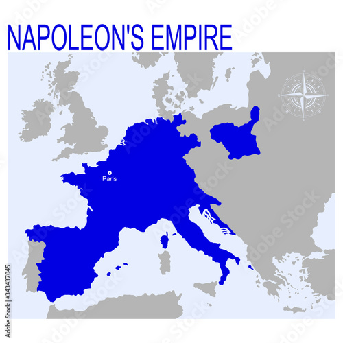 vector map of the Napoleon's empire for your design