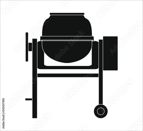 construction concrete mixer. illustration for web and mobile design.