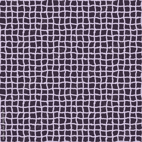 Uneven checkered purple seamless vector abstract pattern. unisex surface print design. For fabrics, stationery and packaging. photo