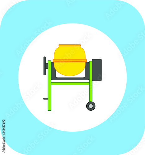 construction concrete mixer. illustration for web and mobile design.