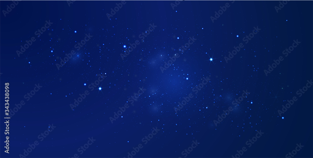 Dark starry sky. Astrology backdrop with nebula, milky way and shiny dust.
