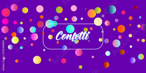 Carnival Confetti Explosion Vector Background. Colorful Circles, Bubbles, Shine Decoration. 