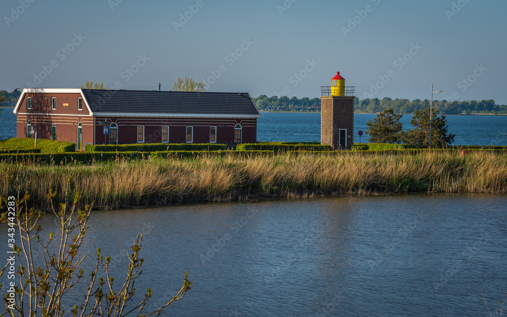 Lighthouse of Willemstad, North Brabant, The Netherlands. Built in 1947