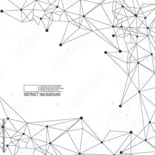 Vector technology conceptual poster with multiple. DNA chane connections, gene symbols backdrop, deoxyribonucleic acid thread-like chain vector illustration