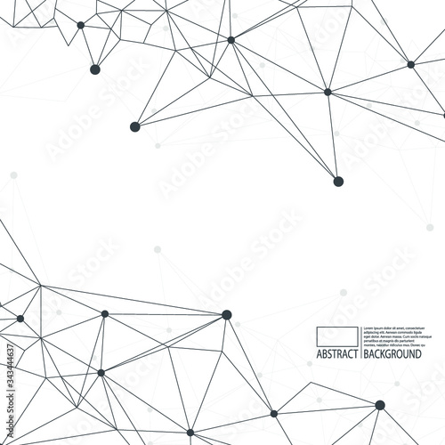 Vector technology conceptual poster with multiple. DNA chane connections, gene symbols backdrop, deoxyribonucleic acid thread-like chain vector illustration
