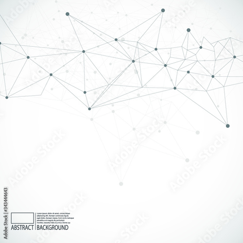 Vector technology conceptual poster with multiple. DNA chane connections, gene symbols backdrop, deoxyribonucleic acid thread-like chain vector illustration