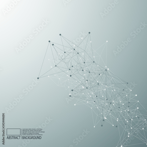 Vector technology conceptual poster with multiple. DNA chane connections, gene symbols backdrop, deoxyribonucleic acid thread-like chain vector illustration