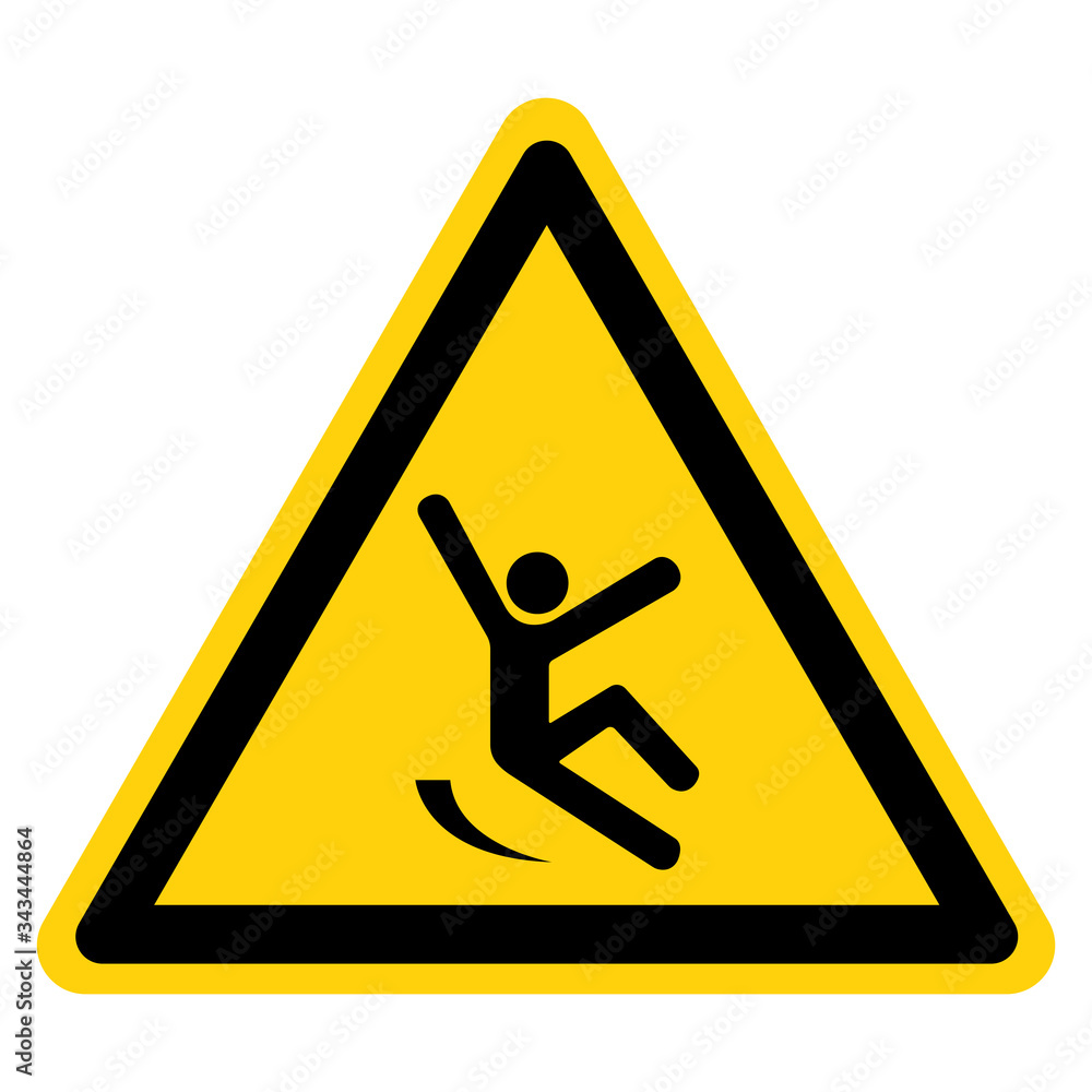 Warning Slippery Surface Symbol Sign ,Vector Illustration, Isolate On White Background Label. EPS10 Warning Slippery Surface Symbol Sign ,Vector Illustration, Isolate On White Background Label. EPS10