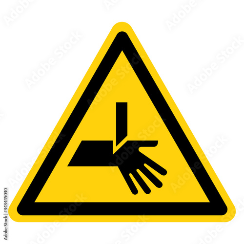 Warning Cutting Hand Hazard Symbol Sign ,Vector Illustration, Isolate On White Background Label. EPS10