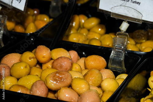 Turkish olives different mix for sale in Grand Bazaar photo