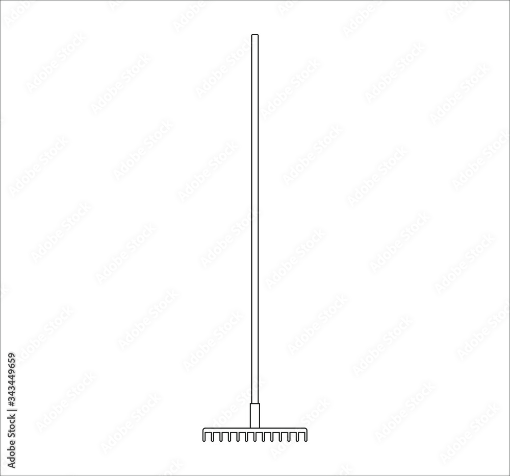 gardening rake. illustration for web and mobile design. gardening rake. illustration for web and mobile design.